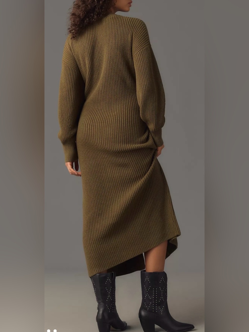Anthropologie Long-Sleeve Belted
Cardigan Sweater Midi Dress - Picture 2 of 16